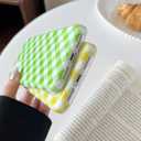 Longlayss for iPhone 11 Case Lattice Plaid Checkered Gingham Phone Case Cute Aesthetic Pattern Soft TPU Shockproof Phone Cover for Women Girls (Blue)