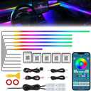 Dreamcolor Acrylic Interior Car LED Strip Light with Wireless APP, RGB 10 in 1 with 175 inches 612 LEDs Fiber Optic Strip Lights for Car, Dual Zone Symphony Neon Car Ambient Lighting