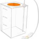 Aquarium Choice Acryli Made Liquid Storage Bucket Dosing Pump Reservoir Container (4.25 * 4.25 * 6.5 Inch;1500ml/1.5LOrange Version)