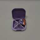 Small Pill Case, Travel Pill Organizer, Small Pill Box, Pill Container for Purse 4 Compartments, Daily Compact Travel Medicine Holder for Vitamins Medication (Purple)