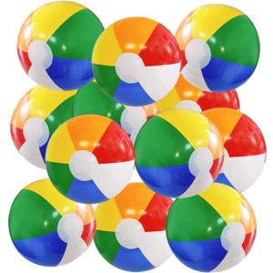 Beach Ball 12 Pack - 12'' Inflatable Beach Balls for Kids Bulk, Swimming Pool Toys Beach Toys for Summer Water Games, Hawaiian Tropical Theme Party Decorations Favors Supplies