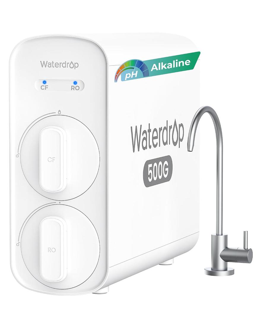 Waterdrop G5P500A Reverse Osmosis System, 8-Stage RO Filtration, Alkaline