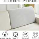 Sofa Covers Couch Covers for Sofa Pet Friendly Couch Cushion Covers Universal Sofa Covers Washable Stretch Slipcovers for Sectional Sofa (Texture Light Gray,Back Cover L)