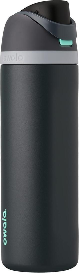 FreeSip Insulated Stainless Steel Water Bottle with Straw for Sports, Travel, and School BPA-Free Sports Water Bottle, 24 oz, Foggy Tide (24 Ounces)