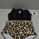 CHERRY CAT Womens Vintage Retro Polka High Waisted Underwire Bikini Two Piece Swimsuits (Medium, Leopard)