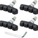 2 Pairs Bike V Brake Pads with Hex Nuts Hex Wrench for Mountain Bike, Road Bicycle, MTB, BMX