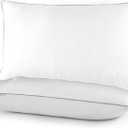 FluffCo Zen Down Alternative Standard Size Pillow with Soft Microfiber Fill - Plush Cloud-Like Comfort for Side & Back Sleepers - Hypoallergenic Bed Pillow for Deep Sleep & Neck Support