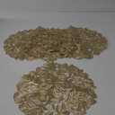 Golden Leaf Round Placemats, 15 x 15 inch Heat Resistant Waterproof Oil-Proof Table Mats for Dining Set of 4
