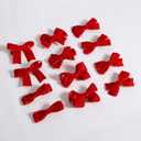 Red Velvet Ribbon Bow Hair Clip 12pcs 3in Christmas Dressy Bow Alligator Barrettes Valentines New Year Ponytail Decor Accessory Small for Little Teen Toddler Baby Girls Kids Gift