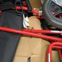 Drive Medical Lightweight Expedition Folding Transport Wheelchair - Ultra Lightweight Mobility Support for Seniors & Adults - Strong Aluminum Frame - Hand Brakes - Compact Folding Travel Chair - Red