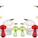 Mushroom Jars for Plants, Hewory 10pcs Colored Glass Mushroom Bud Vase for Flower, Unique Plant Propagation Stations Propagating Vases Decor, Mini Cute Hydroponic Terrarium Planter for Indoor Planters