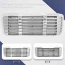 Silver Painted Front Hood Radiator Grille with Bug Screen Compatible With Freightliner M2 2004-2013