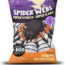Halloween Spider Web Decoration, 800 Sqare Feet & Plastic Spiders, Halloween Party Supplies, Spider Webs (Large, 800 Sq Feet)