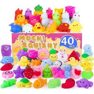 40 Pack Squishy Toys Squishies, Mochi Squishy Party Favors for Kids, Squishies for Kids Fidget Toys Stress Reliever,Treasure Box Toys for Classroom Prizes,Goodie Bags Fillers Birthday Gifts