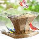 Window Bird Feeder for Outside with Waterproof Seed Storage  Strong Suction Cups, Large Capacity, Easy to Clean, Gifts for Bird Lovers (2.0LB)