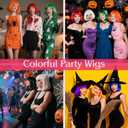 PLULON 4Pcs Hot Pink Bob Wigs with Heart Plastic Sunglasses Hair Cap for Women, Neon Short Bob Wig Colored Funny Cosplay Hair for Women Men Daily Bachelorette Halloween Costume Party Decorations