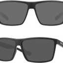 MAXJULI Polarized Big Sunglasses for Men Women with Big Heads UV 400 Protection 8125 (Black/Grey (1 Pair))