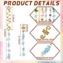 BBTO 12 Pcs Hair Jewelry for Braids Natural Crystal Stone Dreadlock Accessories Metal Hair Accessories Gold Loc Dreadlock Spirals Cuff Rings Charm for Women Braid Hairstyle Decor(Fresh Colors)