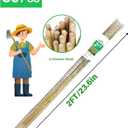 2ft Natural Bamboo Plant Stakes for Tomatoes, Beans, Flowers, Potted, Climbing Plants 30pcs