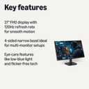 Amazon Basics 27-inch Computer Monitor, 120 Hz, 1080P, IPS, HDMI, DisplayPort, VESA Compatible for Office, Home