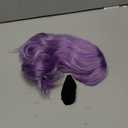 Short Bob Wigs with Bangs for Women Loose Wavy Wig Curly Wavy Shoulder Length Bob Synthetic Cosplay Wig for Girl Colorful Costume Wigs (Violet)