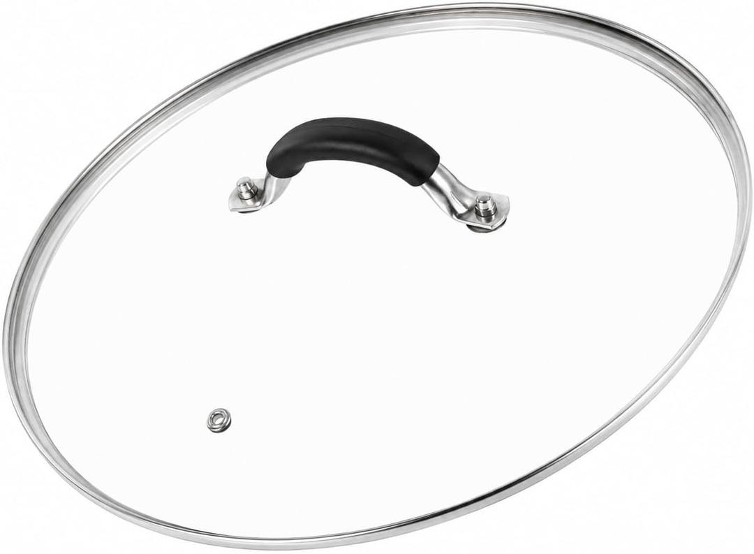15 Inch Tempered Glass Lid for Lodge Skillets, Dutch Ovens & Pans - Universal Fit for 15 Inch Cookware - Oven & Dishwasher Safe up to 400°F - with Steam Vent & Ergonomic Handle