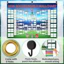2 x qiyeyeye 83x59 Inch World Cup Schedule Poster Polyester Wallchart & Trophy Showcase Soccer Backdrop Banner for International Party Decor Office Bar and Fan Gifts