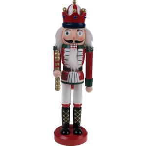 Clever Creations White King 10 Inch Traditional Wooden Nutcracker, Festive Christmas Dcor for Shelves and Tables