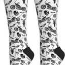 Compression Socks Knee High Circulation Support Socks For Women Men Athletic Running Hiking Travel (White)