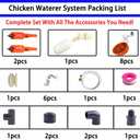 Complete Set Pipeline Automatic Chicken Watering System, 1/2" PVC Tee Fittings & PVC Pipe & Garden Hose, Chicken Water Cups, Poultry Waterer, Automatic Chicken Waterer, Chicken Nipple Waterer