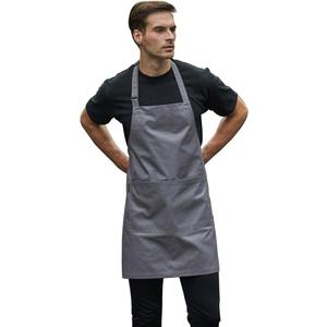 Adjustable Kitchen Bib Apron with 2 Pockets for Men Women - Dark Gray