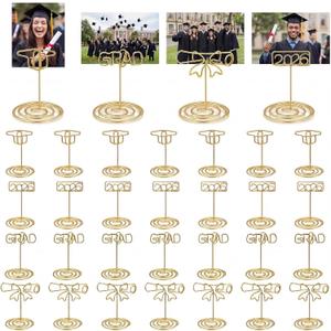 36 Pcs Graduation Cap Photo Holders Picture Holder for Tables Card Holder Stand Photo Holders for Tables Centerpieces 2026 Graduation Party(4 Styles)