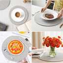 12 Pcs Round Placemats Set, 13 Inch Cotton Rope Woven Table Mats Heat Resistant Non Slip Place Mats for Dining Table Boho Farmhouse Placemats Decor Hot Pads Kitchen Essentials