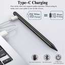 Stylus Pen for Android Tablet, Pom Tip Tablet Pencil for iOS/Android,Rechargeable Active Stylus Pen for iPhone/Samsung/XiaoMi/Huawei/Vivo/Lenovo/Pixel and Other Android Smartphones and Tablets-Black