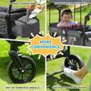 ELEMARA Foldable Wagon Stroller, Stroller Wagon for 2 Kids, Premium All Terrain Wagon for Kids with Removable Canopy, Adjustable Push/Pull Handle, Harnesses, Large Storage Bag, Gray