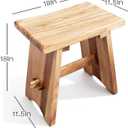 18" Teak Shower Bench Solid Wood Stool 800 lb Rustic Waterproof Seat, 18 x 18 x 12 inches
