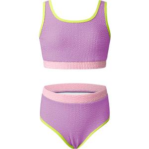 blibean Tween Girls Swimsuits Two Piece Colorblock Bikini Sets with Chest Pad, 14-15 Years