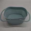 rejomiik Portable Shower Caddy Basket, Plastic Organizer Storage Tote with Handles Toiletry Bag Bin Box for Bathroom, College Dorm Room Essentials, Kitchen, Camp, Gym, Blue (1 pack)