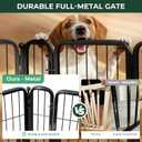 FXW Dog Gate Extra Wide Designed for Indoor Use, Adjustable Width Up to 219-inch Wide (32" H 8 Wire Panels for Small and Medium Dogs), Black