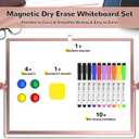 Magnetic Dry Erase White Board with Stand, 16" x 12" Desktop White Board