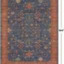 Navy Blue Area Rugs 9x12 Living Room, Dining Room Rugs for Under Table - Washable Low Pile Non-Slip Rugs for Bedroom - Vintage Boho Eclectic Home Decor - Ultra Soft Faux Wool Stain Resistance