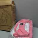 MoreFeel Collapsible Baby Bathtub for Newborn with Thermometer & 1 Hooded Towel & 1 Soft Floating Cushion,Portable Travel Bathtub with Drain Hole, Durable Foldable Baby Tubs for Infants to Toddler (Pink)