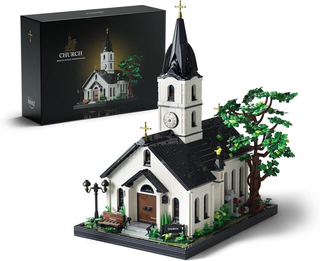 Nifeliz Church Building Set for Adults, Vintage Countryside Building Model Toy with Detailed Interior, Ideal for Display and Home Decor Gift (3, 116 PCS, NF10310)