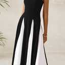 PRETTYGARDEN Spaghetti Strap Backless Spring Dresses for Women 2026 Flowy Maxi Dresses Sleeveless Wedding Guest Dress (Black, S)