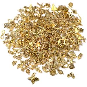 SANNIX 350Pcs Antique Gold Charms Bulk Lots Jewelry Making Charms Assorted Pendants for DIY Necklace Bracelet Earring Making and Crafting