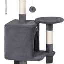 FourFurPets Small Cat Tree, Multi-Level Cat Tree for Indoor Cats, Cat Tower with Scratching Post, Cat Condo for Kittens, Dark Gray (39.4 IN)