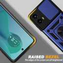 2 x for Moto G-5g-2024 Case: with 2PC Screen Protector,Sliding Camera Cover and Kickstand for Phone Cover Moto G 2024 case,Blue