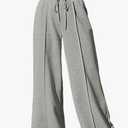 Aleumdr Women's High Waisted Drawstring Waist Wide Leg Sweatpants with Pockets Casual Loose Yoga Pants, 2XL