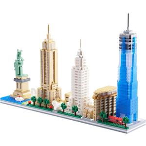 Architecture New York City Skyline Model Kit Micro Mini Blocks Building Skylines Collection Set for Adults and Age of 14+ 3452 Pieces Bricks