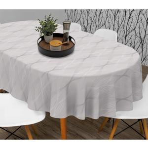 Elegant Oval Tablecloth - Water-Resistant, Fade-Resistant, Reusable Farmhouse Table Cloth for Indoor Home Decor - 60"x84"  (Pale Purple Gray)